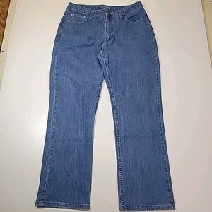 Lee Riders Indigo Womens Size 14P Jeans 5 Pockets Blue